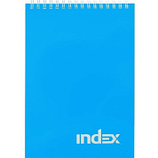 Блокнот А5 40л. INDEX colourplay, синий, на гребне, клетка, INLcp-5/40bu