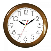Часы настенные TROYKATIME диаметр 300 мм, стекло минеральное, деревянный обод, цвет-дуб, рельефные цифры 11161183