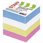 Блок для записей STAFF, проклеенный, куб 8х8х8 см. 800 листов, цветной, чередование с белым, 120383
