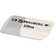 Ластик BRAUBERG Ultra, 42х14х8 мм. серо-белый, натуральный каучук, 228703