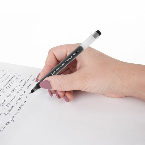 Ручка гелевая BRAUBERG X-WRITER 1800, УВЕЛИЧЕННАЯ ДЛИНА ПИСЬМА 1 800 м, ЧЕРНАЯ, узел 0,5 мм, 144135