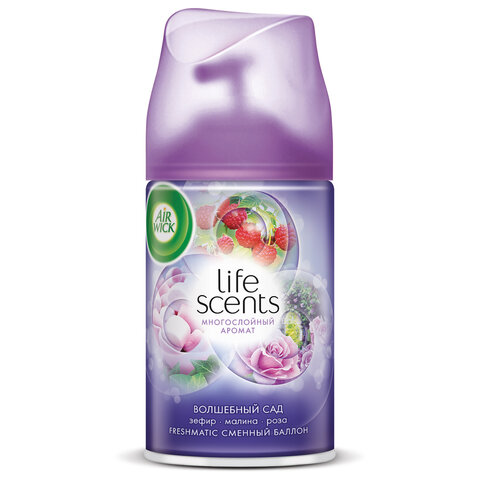 Сменный баллон 250 мл, AIRWICK LifeScents "Волшебный сад", для автоматических освежителей, универсальный,601849
