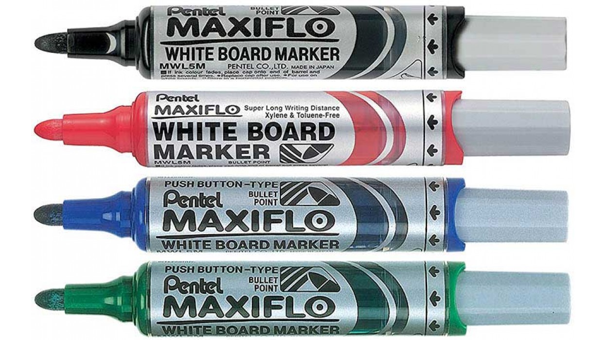 Набор маркеров для белой доски Maxiflo 4шт. ассорти MWL5M-4