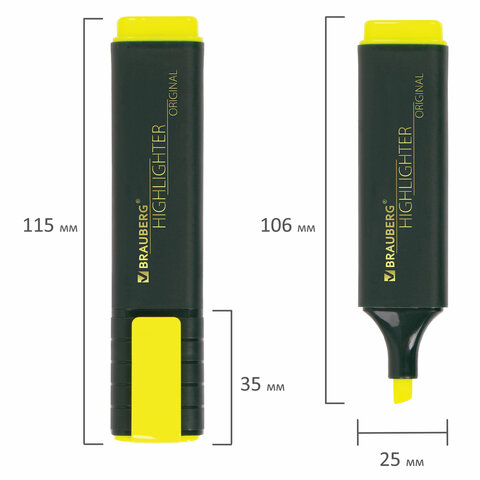 Набор текстовыделителей BRAUBERG ORIGINAL, 6 шт., ассорти, линия 1-5 мм. 151690