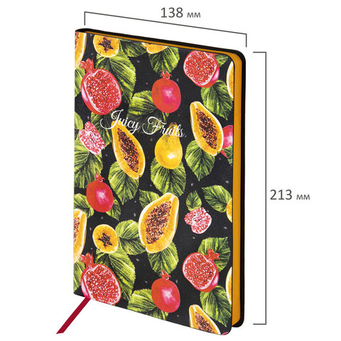 Ежедневник недатированный  BRAUBERG VISTA Fruit story, А5 (138х213мм.) под кожу, гибкий, 136л. 112024