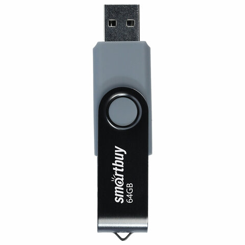 Флеш-диск 64 GB SMARTBUY Twist USB 2.0, черный, SB064GB2TWK/513911