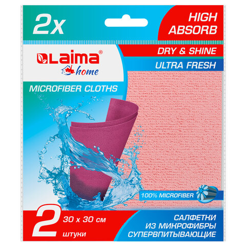 Салфетка губчатая из микрофибры 30х30 см, PVA micro FIBRE супервпитывающая, "HIGH ABSORB", КОМПЛЕКТ 2 шт., 320 г/м2, АВТО/ДОМ, LAIMA, 607790