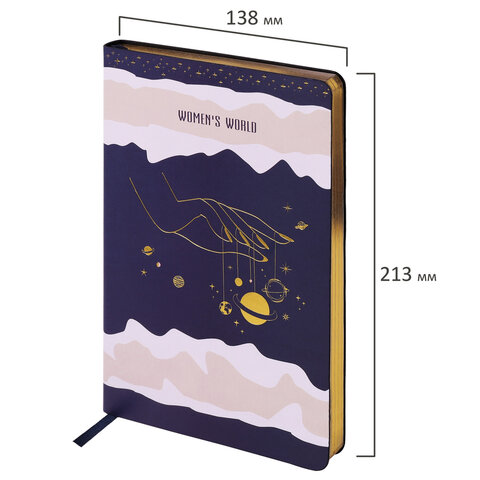 Ежедневник недатированный  BRAUBERG VISTA Women's World, А5 (138х213мм.) под кожу, гибкий, 136л. 112037