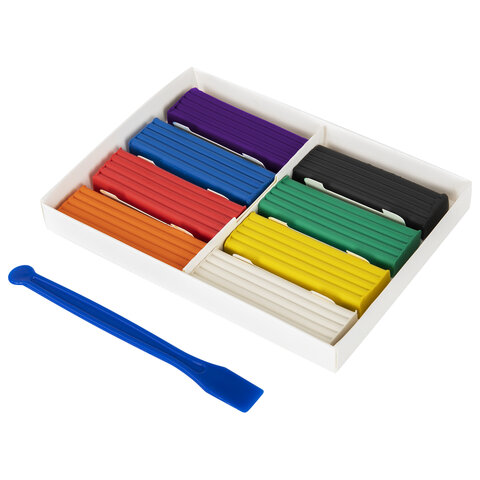 Пластилин классический BRAUBERG KIDS, 8 цветов, 160 гр, со стеком, 106501
