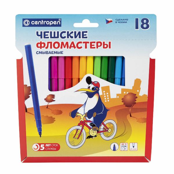 Фломастеры 18 цв. "ПИНГВИНЫ" в пласт. упак. арт.7790 1886