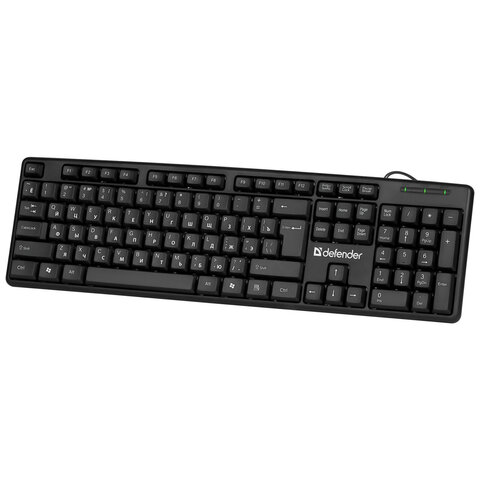Клавиатура проводная DEFENDER Element HB-520, USB, 104 клавиши + 3 дополнительные клавиши, черная, 45522/511790