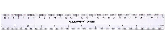 Линейка 30см. пластиковая, прозрачная арт.DV-12020