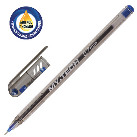 Ручка шариковая масляная PENSAN "My-Tech", СИНЯЯ, игольчатый узел 0,7 мм, линия письма 0,35 мм, 2240/141595
