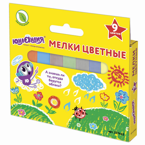 Мел цветной ЮНЛАНДИЯ "ЮНЛАНДИК И ОКРУЖАЮЩИЙ МИР", НАБОР, квадратный