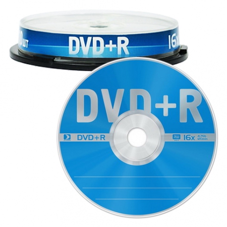 Диск DVD+R Data Standard 16X 4,7Gb, 10 штук.
