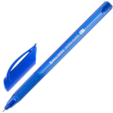 Ручка шариковая масляная BRAUBERG Extra Glide GT Tone, СИНЯЯ, узел 0,7мм. линия письма 0,35мм. 142922