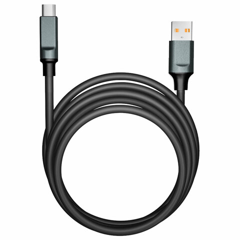Кабель BOLD USB-Type-C, 1 м, 3А, SMARTBUY толстый, для быстрой зарядки и передачи данных, черный, 18102, 3112BOLD-BLACK/514174