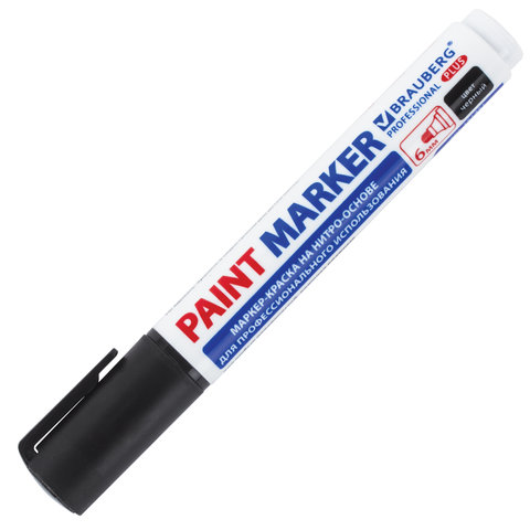 Маркер-краска лаковый (paint marker)  НИТРО-ОСНОВА, BRAUBERG PROFESSIONAL PLUS EXTRA, 6 мм,  151451