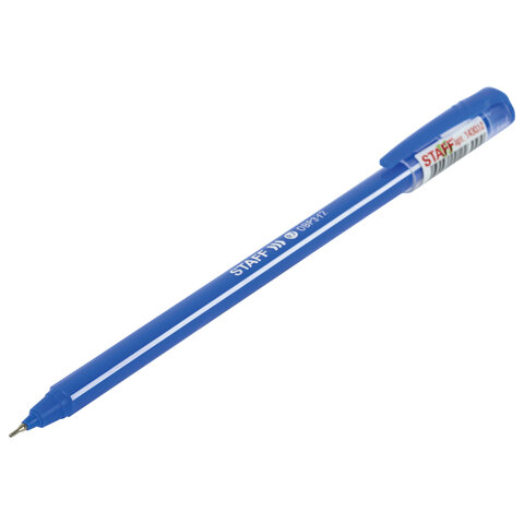 Ручка шариковая масляная STAFF Basic OBP-312, СИНЯЯ, корпус ассорти, узел 0,7мм. линия письма 0,35мм. 143012