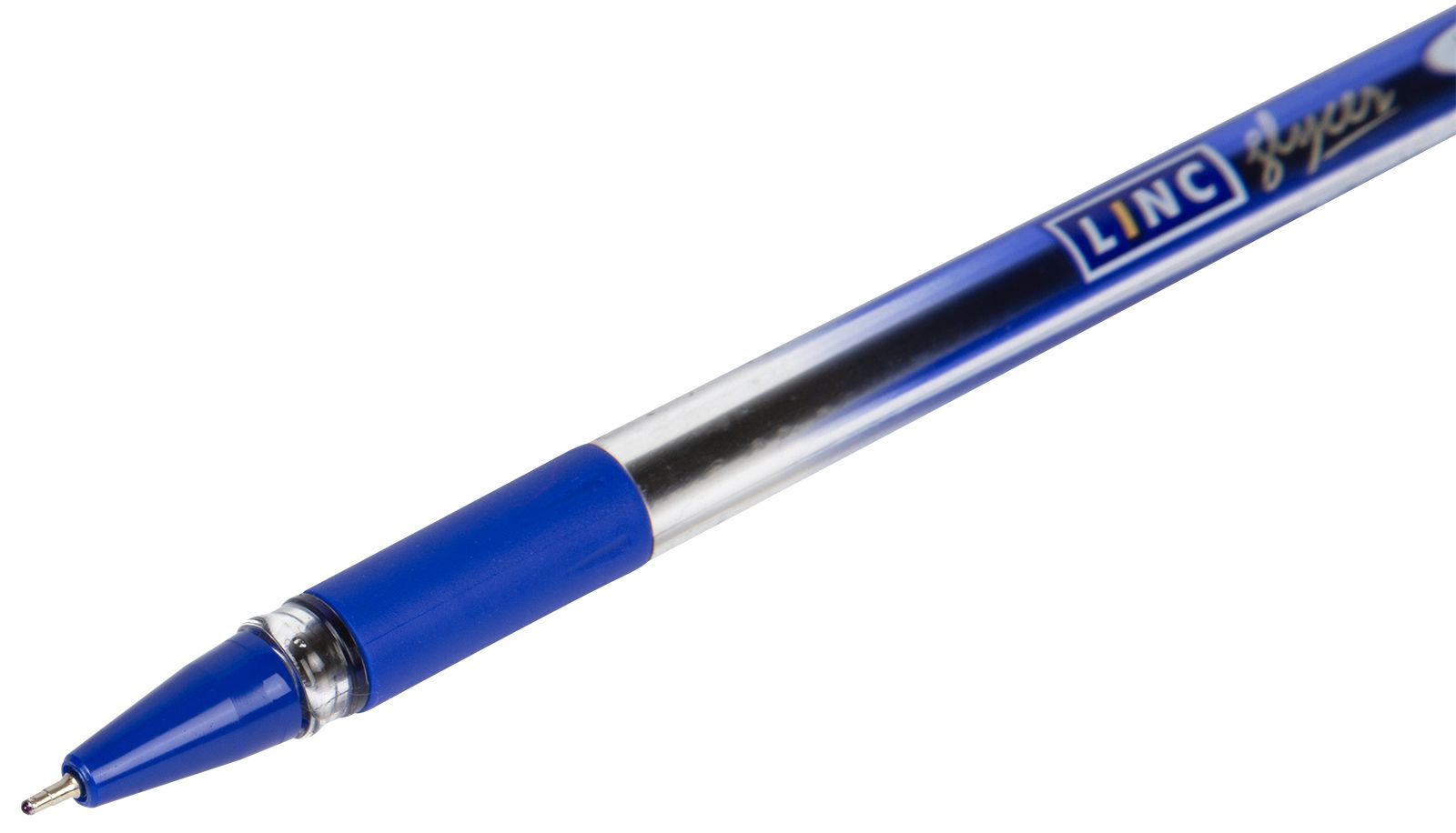 Набор ручек шариковых 6 штук LINC GLYCER резиновый грип 0,7мм. СИНИЙ стержень, игольчатый наконечник арт.1300RF-6В