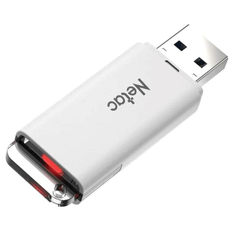Флеш-диск 128GB NETAC U185, USB 2.0, белый, NT03U185N-128G-20WH/513705