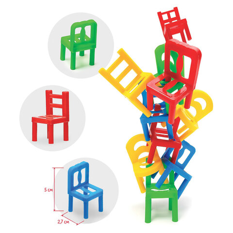 Игра настольная НА 4 НОГАХ, 18 стульев, 4 цвета, ЛАС ИГРАС KIDS, 7722463/665039