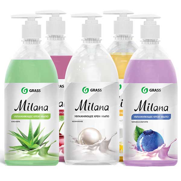 Мыло жидкое "Milana", 1л, с дозатором