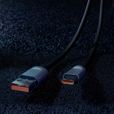 Кабель BOLD USB-Type-C, 1 м, 3А, SMARTBUY толстый, для быстрой зарядки и передачи данных, черный, 18102, 3112BOLD-BLACK/514174