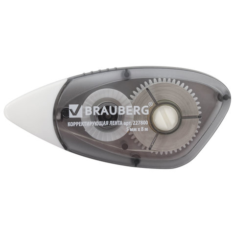 Корректирующая лента BRAUBERG BLACK&WHITE 5мм. х 8 м. механизм перемотки, 227800