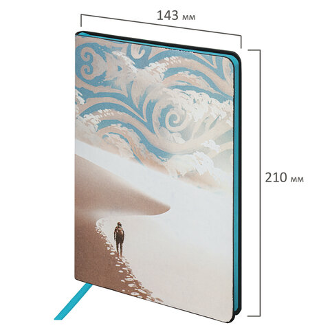 Блокнот А5 (143x210 мм), BRAUBERG VISTA Desert, под кожу, гибкий, 80 л., 112088