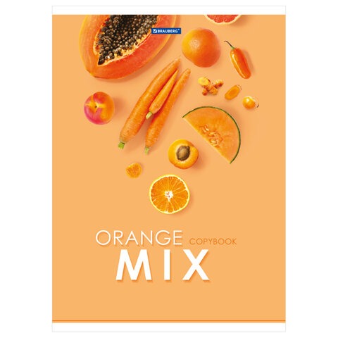 Тетрадь А4, 80 л., BRAUBERG, скоба, клетка, обложка картон, "Mix", 404046