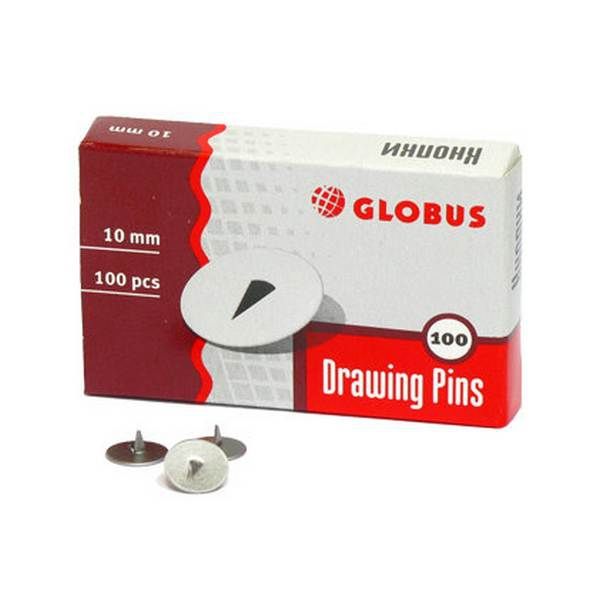 Кнопки канцелярские GLOBUS 10мм. 100шт. карт. упак. К10-100