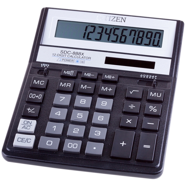 Калькулятор Citizen SDC-888ХBK, 12 разрядов