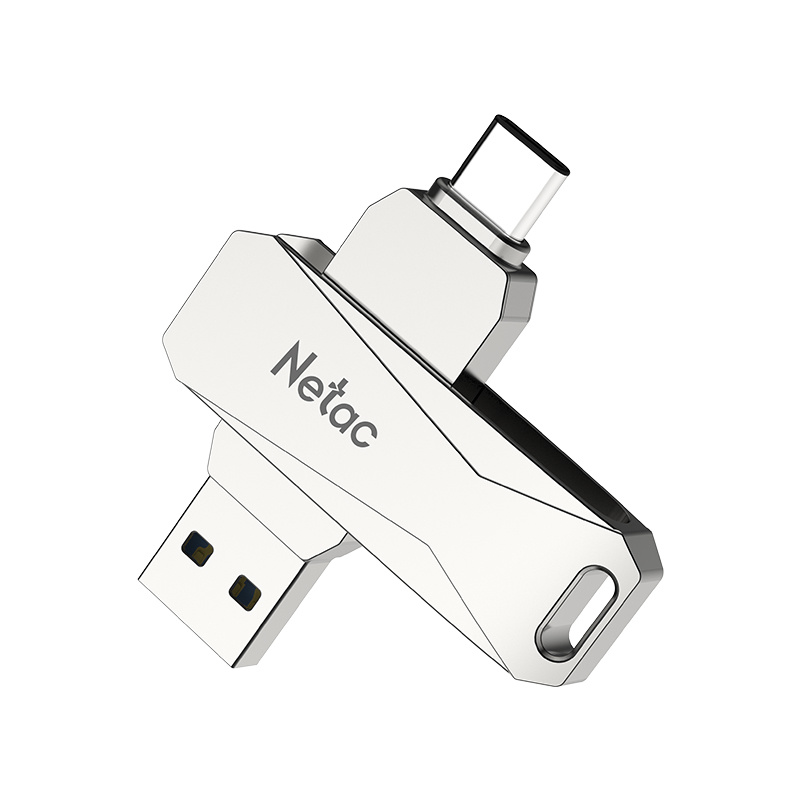 Флэш-накопитель 64GB USB 3.0+TypeC FlashDrive Netac U782С алюминиевый спав