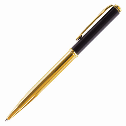 Ручка подарочная шариковая GALANT ARROW GOLD, корпус черный/золотистый, детали золотистые, узел 0,7мм, синяя, 143523