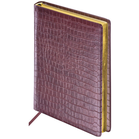 Ежедневник недатированный BRAUBERG Comodo, А5 (138х213мм.) под кожу, 160л., ТЕМНО-КОРИЧНЕВЫЙ, 123838