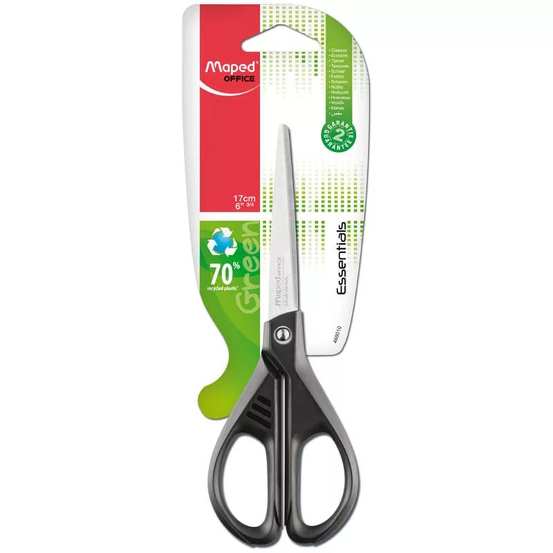 Ножницы 17 см. Essentials Green, Maped, ассорти 