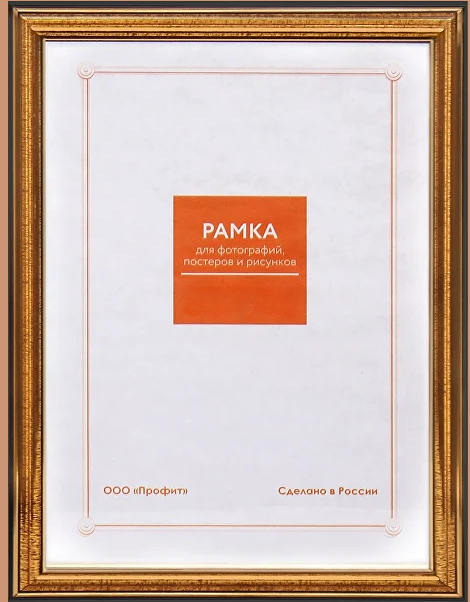 Фоторамка 30х40см. А3, пластик, цвет ЗОЛОТО №2 арт.RP 296