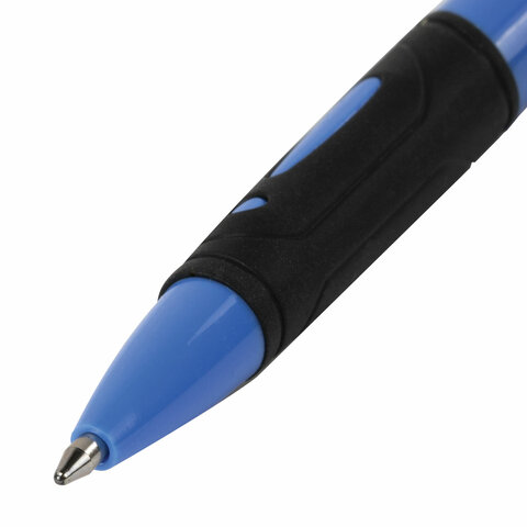 Ручка шариковая автоматическая с грипом STAFF College BP-16 Neon, СИНЯЯ, ассорти, линия письма 0,35 мм. 143750