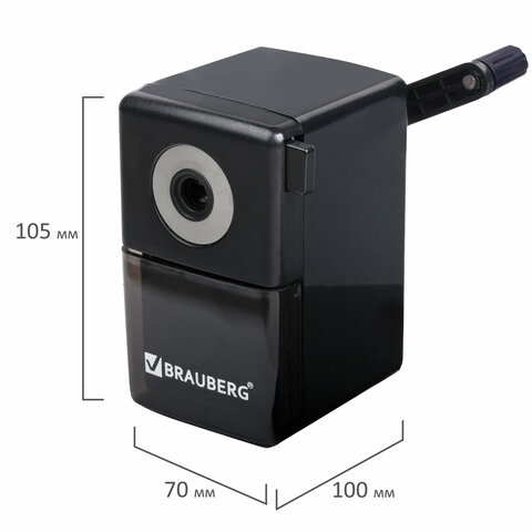 Точилка механическая BRAUBERG "Black Jack" чёрная арт.222516