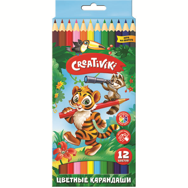 Набор цветных карандашей Creativiki, шестигранные