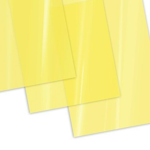 Обложки для переплета пластиковые А4 0,20мм. (200мкм) прозрачные/ЖЕЛТЫЕ, комплект 100шт.