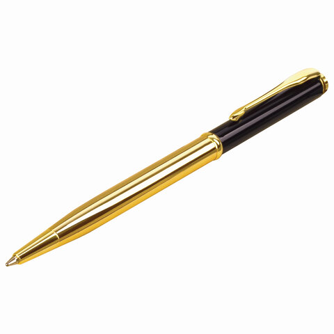 Ручка подарочная шариковая GALANT ARROW GOLD, корпус черный/золотистый, детали золотистые, узел 0,7мм, синяя, 143523