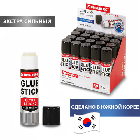 Клей-карандаш 15гр. BRAUBERG ULTRA STRONG, усиленная формула арт.229545