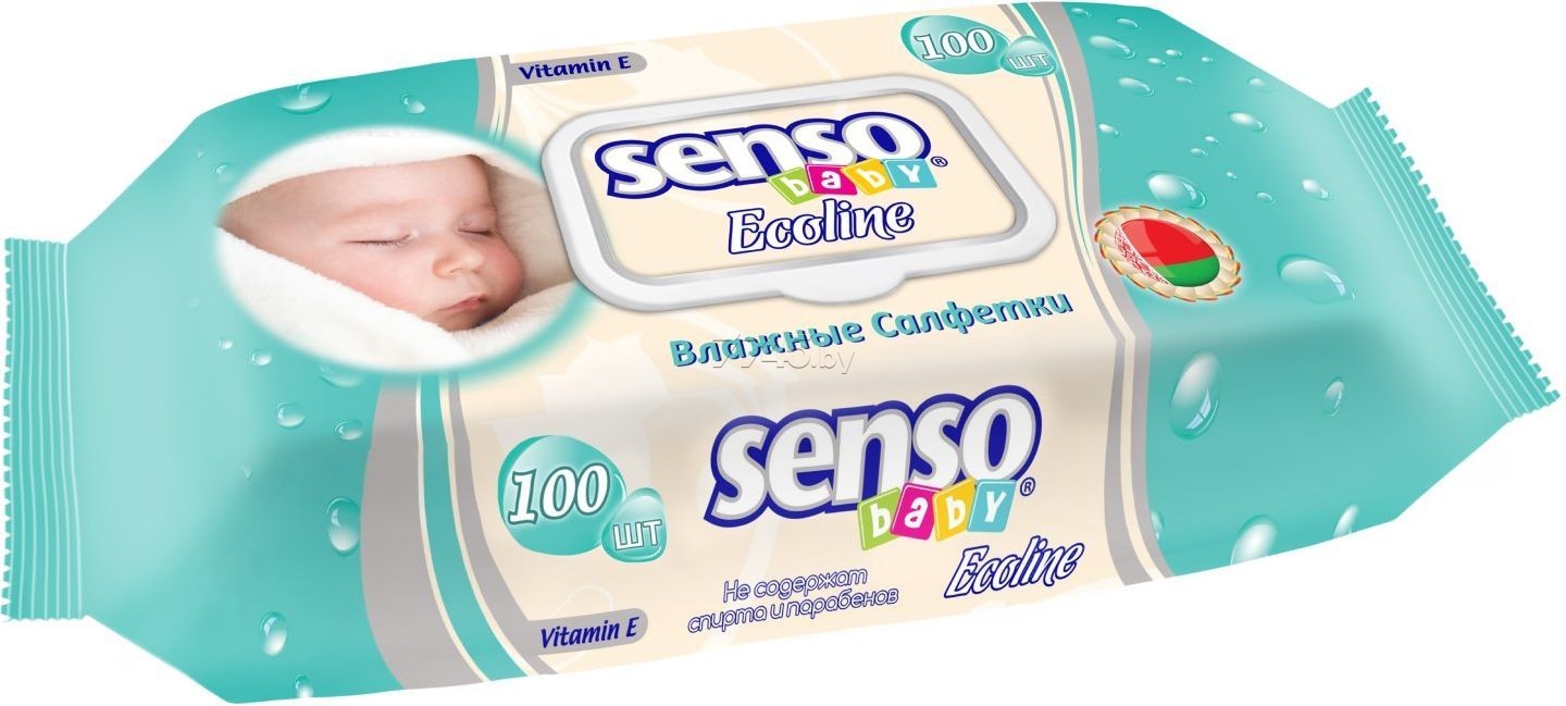 Салфетки влажные SENSO BABY ECOLINE, 100 штук