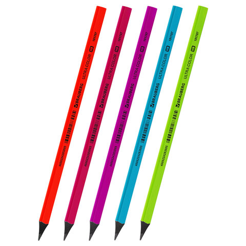 Карандаш чернографитный BRAUBERG ULTRA COLOR, HB, пластиковый, 181707