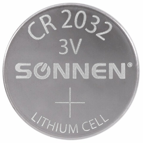 Батарейки литиевые SONNEN Lithium CR2032, блистер, 455504