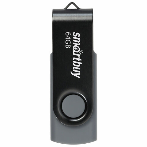 Флеш-диск 64 GB SMARTBUY Twist USB 2.0, черный, SB064GB2TWK/513911