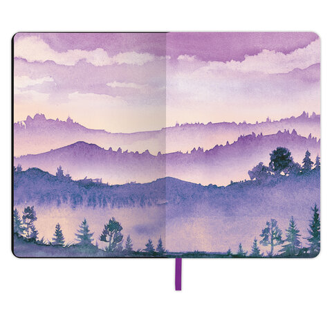 Блокнот А5 (143x210 мм), BRAUBERG VISTA Violet, под кожу, гибкий, 80 л., 112074