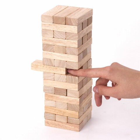 Игра настольная БАШНЯ, 48 деревянных блоков, ЗОЛОТАЯ СКАЗКА, 662294